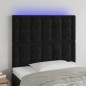 vidaXL Testiera a LED Nera 100x5x118/128 cm in Velluto vidaXL Testiera a LED Nera 100x5x118/128 cm in Velluto