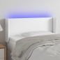 Testiera a LED Bianca 103x16x78/88 cm in Similpelle Testiera a LED Bianca 103x16x78/88 cm in Similpelle