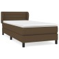vidaXL Giroletto a Molle con Materasso Marrone Scuro 90x190cm Tessuto
