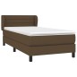 vidaXL Giroletto a Molle con Materasso Marrone Scuro 90x190cm Tessuto