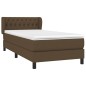 vidaXL Giroletto a Molle con Materasso Marrone Scuro 90x190cm Tessuto