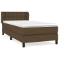 vidaXL Giroletto a Molle con Materasso Marrone Scuro 90x190cm Tessuto