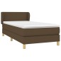 vidaXL Giroletto a Molle con Materasso Marrone Scuro 90x190cm Tessuto
