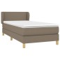 vidaXL Giroletto a Molle con Materasso Tortora 90x190 cm in Tessuto