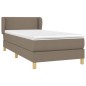 vidaXL Giroletto a Molle con Materasso Tortora 90x190 cm in Tessuto