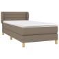 vidaXL Giroletto a Molle con Materasso Tortora 90x190 cm in Tessuto
