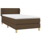 vidaXL Giroletto a Molle con Materasso Marrone Scuro 90x190cm Tessuto