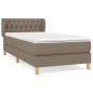 vidaXL Giroletto a Molle con Materasso Tortora 90x190 cm in Tessuto