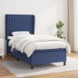 vidaXL Giroletto a Molle con Materasso Blu 90x200 cm inTessuto