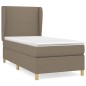 vidaXL Giroletto a Molle con Materasso Tortora 90x190 cm in Tessuto