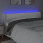 Testiera a LED Bianca 163x16x78/88 cm in Similpelle Testiera a LED Bianca 163x16x78/88 cm in Similpelle
