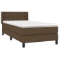 vidaXL Giroletto a Molle con Materasso Marrone Scuro 90x190cm Tessuto