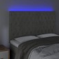 Testiera a LED Grigio Chiaro 144x7x118/128 cm in Velluto