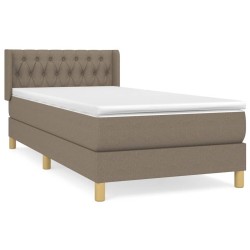 vidaXL Giroletto a Molle con Materasso Tortora 90x190 cm in Tessuto