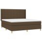 vidaXL Giroletto a Molle con Materasso Marrone Scuro 180x200cm Tessuto