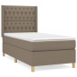 vidaXL Giroletto a Molle con Materasso Tortora 90x190 cm in Tessuto