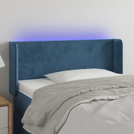 vidaXL Testiera a LED Blu scuro 93x16x78/88 cm in Velluto