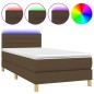 vidaXL Letto a Molle Materasso e LED Marrone Scuro 90x190cm in Tessuto vidaXL Letto a Molle Materasso e LED Marrone Scuro 90x190cm in Tessuto