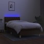 vidaXL Letto a Molle Materasso e LED Marrone Scuro 90x190cm in Tessuto vidaXL Letto a Molle Materasso e LED Marrone Scuro 90x190cm in Tessuto