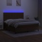 vidaXL Letto a Molle Materasso e LED MarroneScuro 180x200cm in Tessuto vidaXL Letto a Molle Materasso e LED MarroneScuro 180x200cm in Tessuto