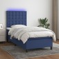 vidaXL Letto a Molle con Materasso e LED Blu 90x200 cm in Tessuto vidaXL Letto a Molle con Materasso e LED Blu 90x200 cm in Tessuto