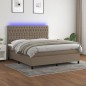 vidaXL Letto a Molle con Materasso e LED Tortora 180x200 cm in Tessuto vidaXL Letto a Molle con Materasso e LED Tortora 180x200 cm in Tessuto