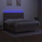vidaXL Letto a Molle con Materasso e LED Tortora 180x200 cm in Tessuto vidaXL Letto a Molle con Materasso e LED Tortora 180x200 cm in Tessuto