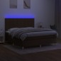 vidaXL Letto a Molle Materasso e LED MarroneScuro 180x200cm in Tessuto vidaXL Letto a Molle Materasso e LED MarroneScuro 180x200cm in Tessuto