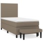 vidaXL Giroletto a Molle con Materasso Tortora 90x190 cm in Tessuto