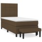 vidaXL Giroletto a Molle con Materasso Marrone Scuro 90x190cm Tessuto