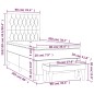 vidaXL Giroletto a Molle con Materasso Blu 90x200 cm inTessuto
