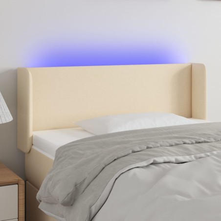 Testiera a LED Crema 93x16x78/88 cm in Tessuto