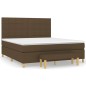 vidaXL Giroletto a Molle con Materasso Marrone Scuro 180x200cm Tessuto