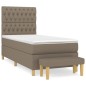 vidaXL Giroletto a Molle con Materasso Tortora 90x190 cm in Tessuto