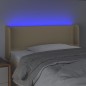 Testiera a LED Crema 93x16x78/88 cm in Tessuto Testiera a LED Crema 93x16x78/88 cm in Tessuto