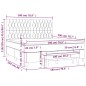 vidaXL Giroletto a Molle con Materasso Tortora 180x200 cm in Tessuto