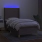 vidaXL Letto a Molle con Materasso e LED Tortora 90x190 cm in Tessuto vidaXL Letto a Molle con Materasso e LED Tortora 90x190 cm in Tessuto