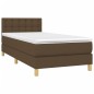 vidaXL Giroletto a Molle con Materasso Marrone Scuro 90x190cm Tessuto