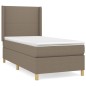 vidaXL Giroletto a Molle con Materasso Tortora 90x190 cm in Tessuto