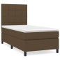 vidaXL Giroletto a Molle con Materasso Marrone Scuro 90x190cm Tessuto