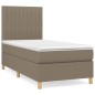 vidaXL Giroletto a Molle con Materasso Tortora 90x190 cm in Tessuto