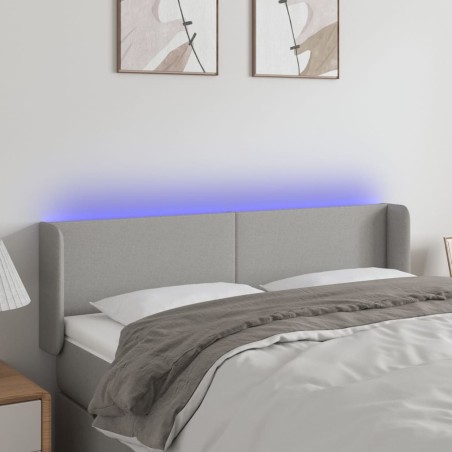 vidaXL Testiera Grigio Chiaro a LED 147x16x78/88 cm in Tessuto