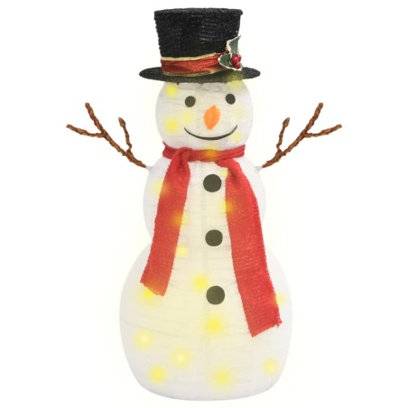 vidaXL Figura Natalizia Pupazzo di Neve a LED Tessuto Pregiato 60 cm