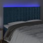 vidaXL Testiera a LED Blu Scuro 200x5x118/128 cm in Velluto vidaXL Testiera a LED Blu Scuro 200x5x118/128 cm in Velluto