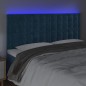 Testiera a LED Blu Scuro 180x5x118/128 cm in Velluto Testiera a LED Blu Scuro 180x5x118/128 cm in Velluto