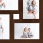vidaXL Cornice Multipla per 4 Foto 10x15cm Marrone Scuro in MDF vidaXL Cornice Multipla per 4 Foto 10x15cm Marrone Scuro in MDF