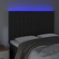 Testiera a LED Nera 144x5x118/128 cm in Velluto Testiera a LED Nera 144x5x118/128 cm in Velluto