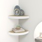 vidaXL Mensole Angolari 2pz Rovere e Bianco 35x35x3,8 cm in MDF vidaXL Mensole Angolari 2pz Rovere e Bianco 35x35x3,8 cm in MDF