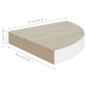 vidaXL Mensole Angolari 2pz Rovere e Bianco 35x35x3,8 cm in MDF vidaXL Mensole Angolari 2pz Rovere e Bianco 35x35x3,8 cm in MDF