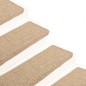 vidaXL Tappeti Autoadesivi Scale Aspetto Sisal 15 pz 65x21x4 cm Sabbia vidaXL Tappeti Autoadesivi Scale Aspetto Sisal 15 pz 65x21x4 cm Sabbia